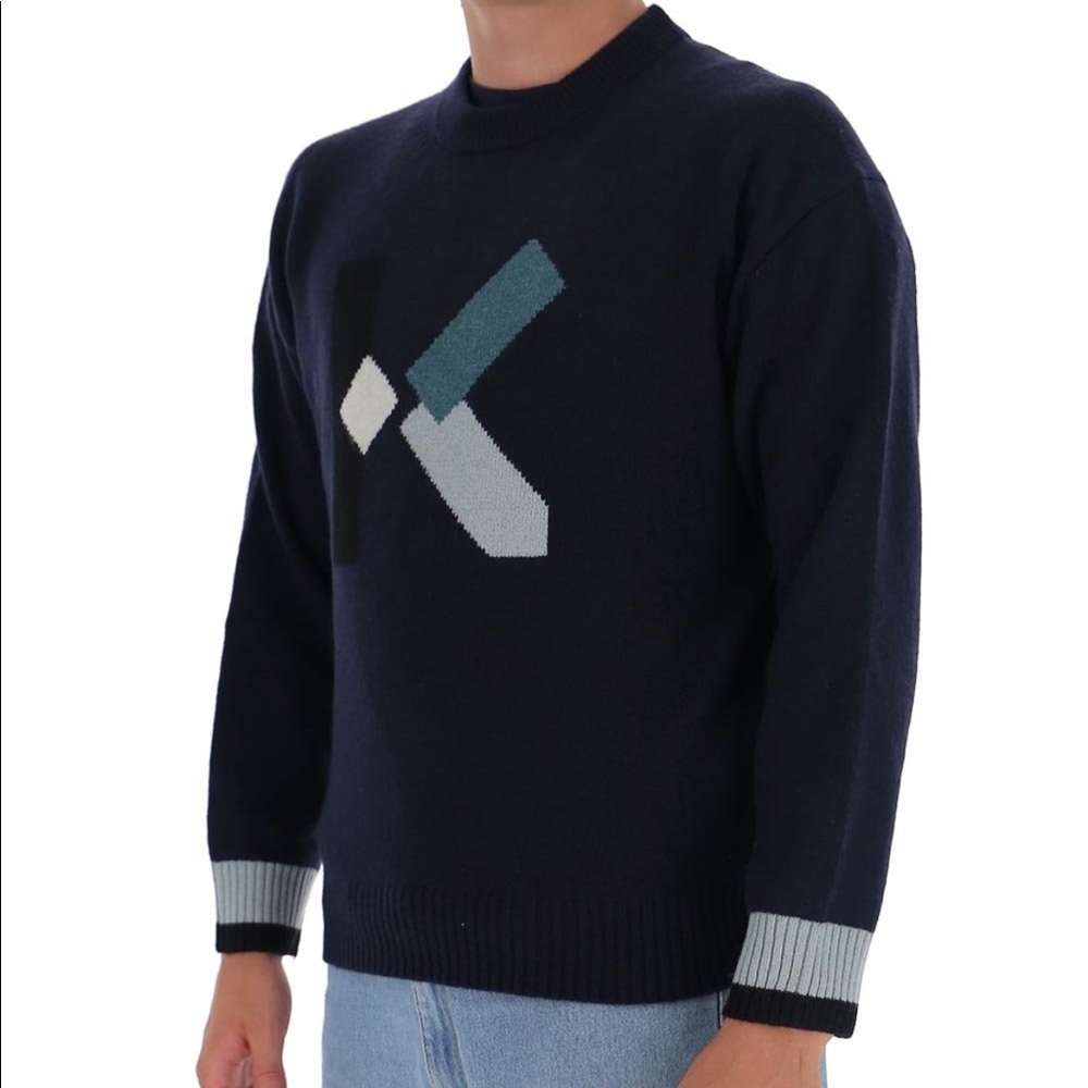 NWTs Kenzo K Intarsia Knit Sweater size medium
